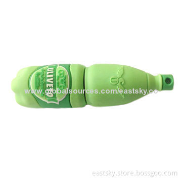 Custom Bottle-shaped USB Drive, Made of Soft PVC Material, OEM Orders are Welcome